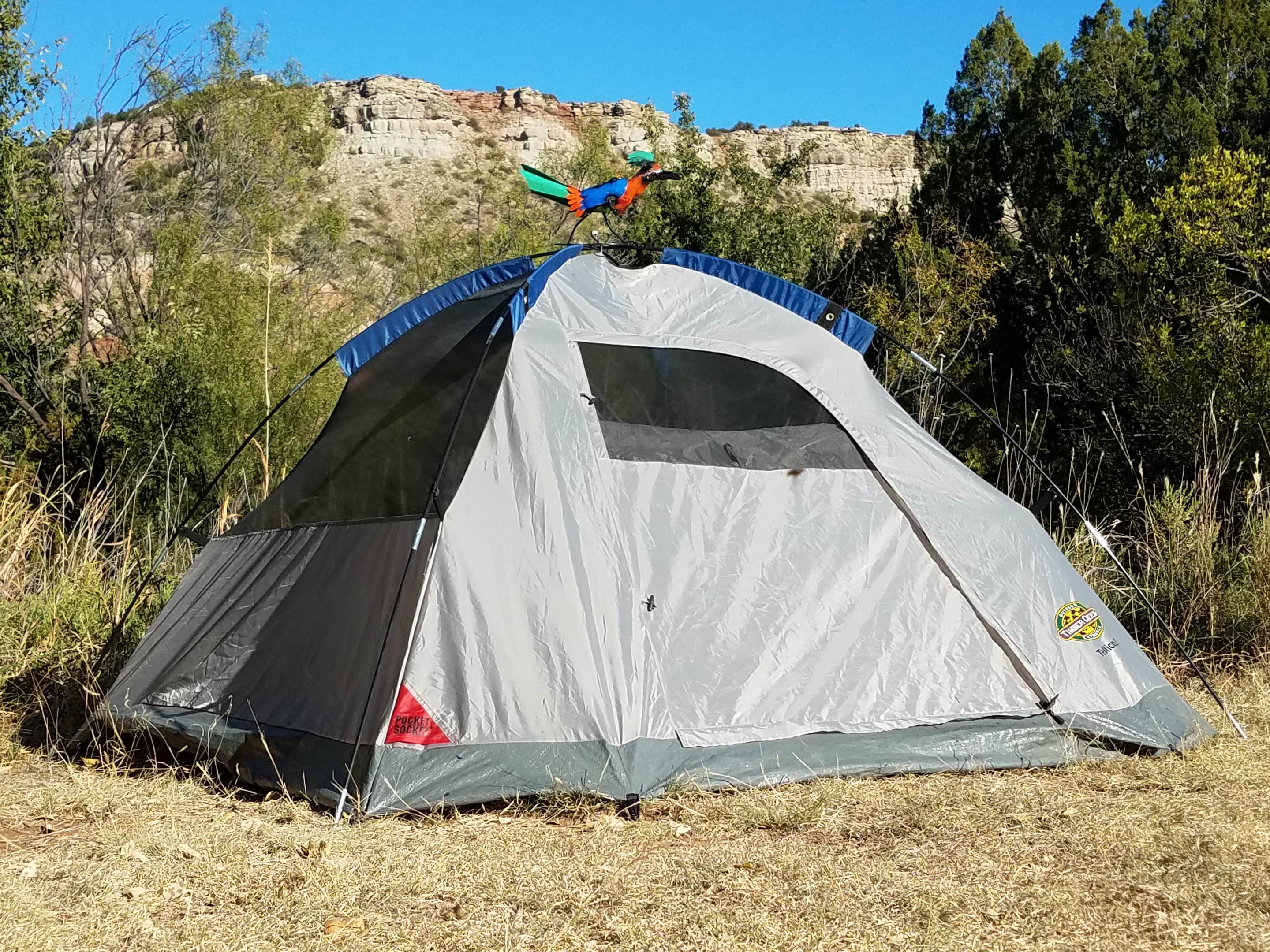 Heather P.'s photo of tent camping at Fortress Cliff Primitive — Palo Duro Canyon State Park near Canyon, TX