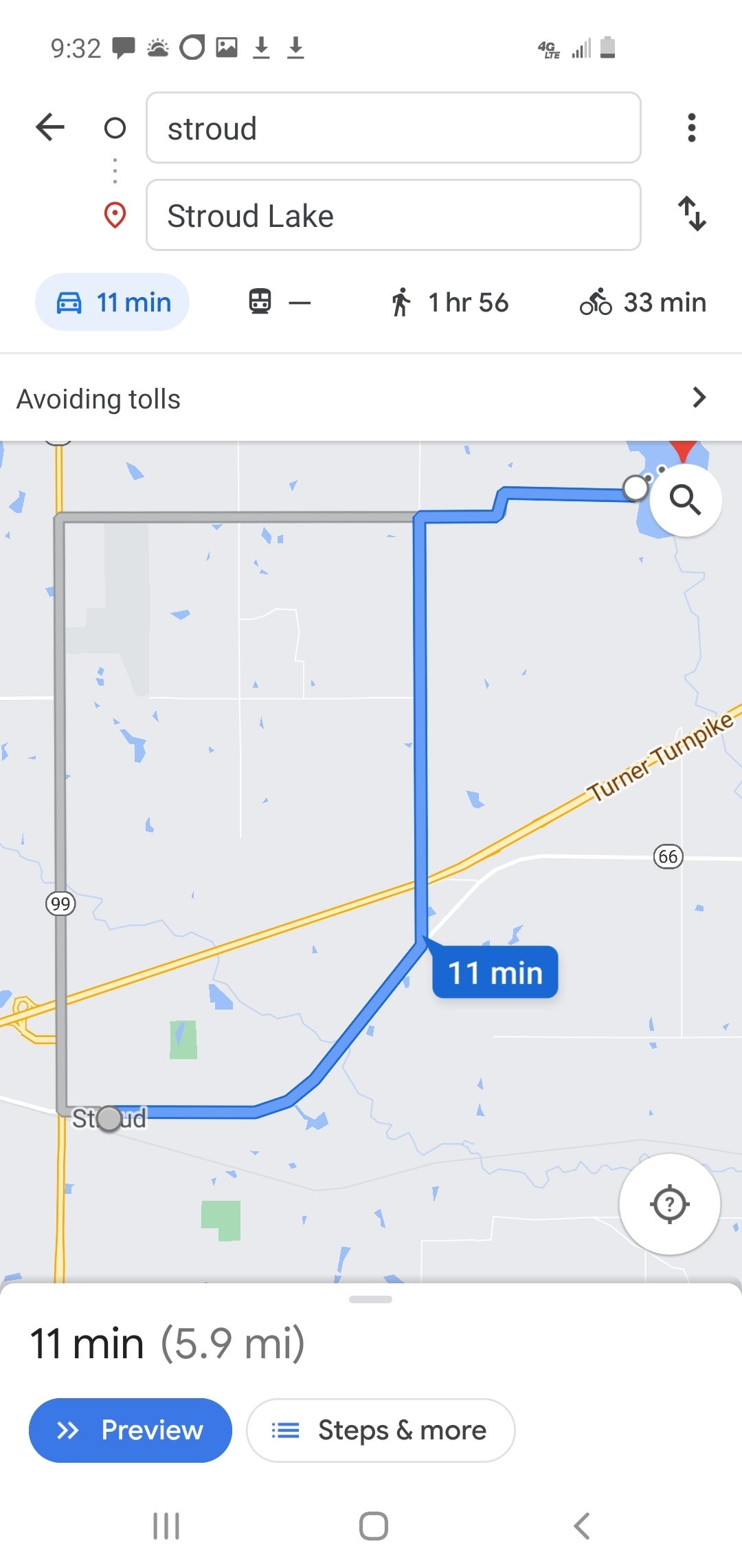 How to get to campground from Stroud, Oklahoma