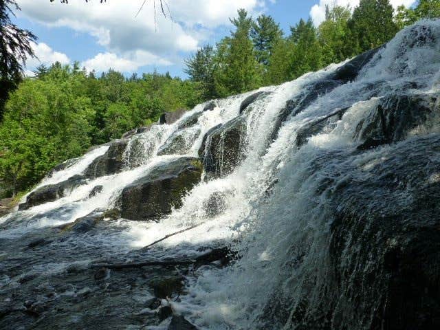 bond falls rushing downstream