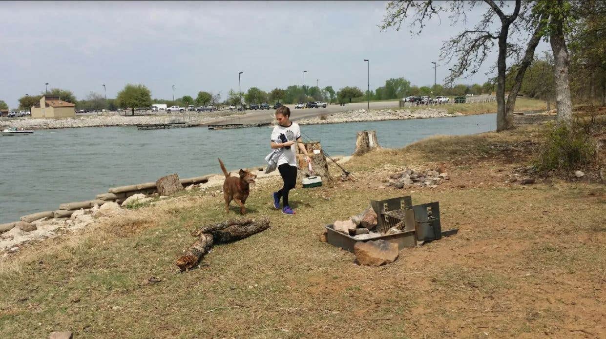 David K.'s photo of camping with pets at Isle du Bois Campsites — Ray Roberts Lake State Park near Flower Mound, TX