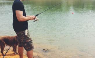 David K.'s photo of camping with pets at Isle du Bois Campsites — Ray Roberts Lake State Park near Flower Mound, TX