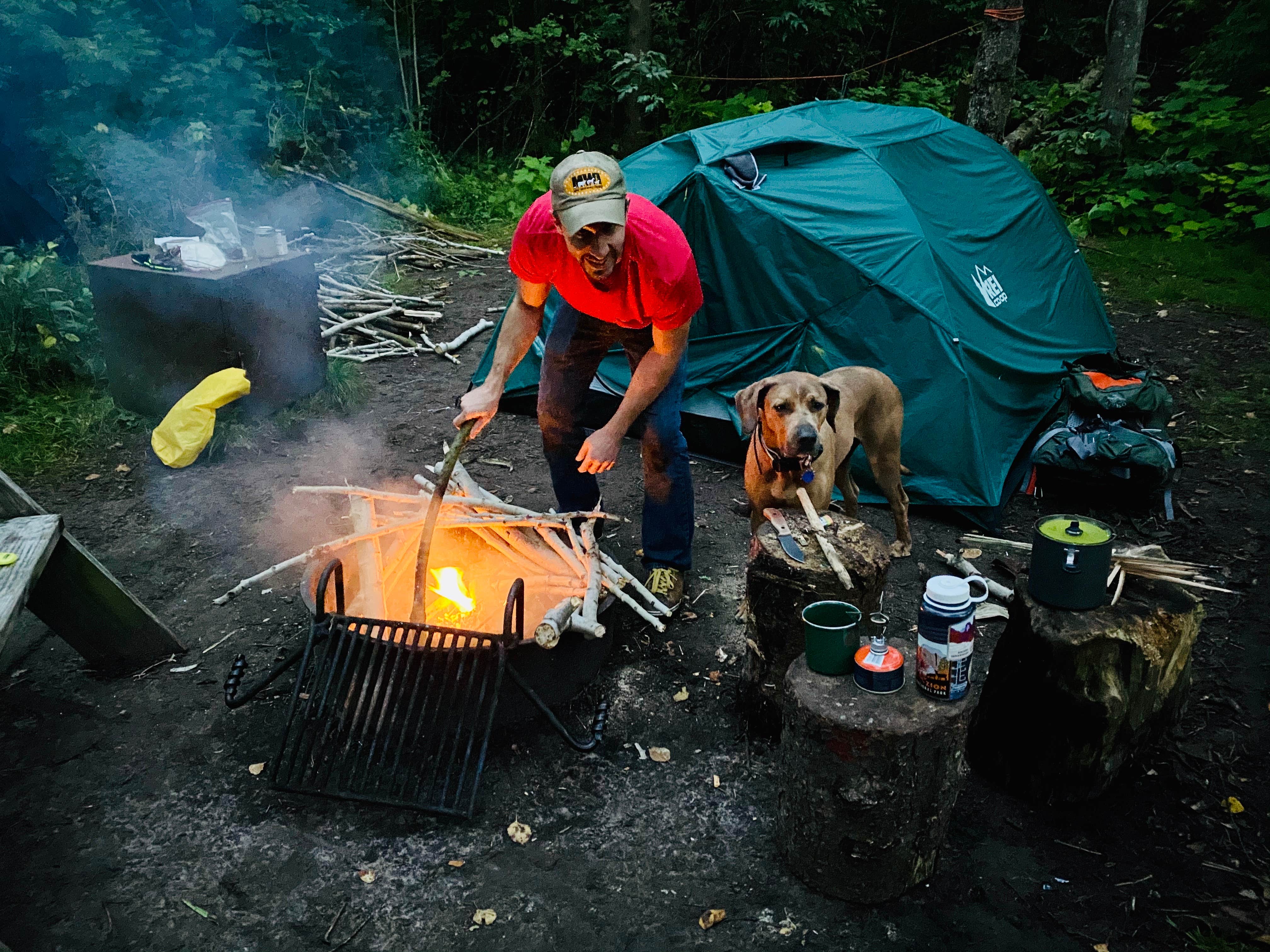Mary G.'s photo of camping with pets at Newport State Park Campground in Wisconsin