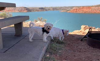 Sofia A.'s photo of camping with pets at Sanford-Yake Campground — Lake Meredith National Recreation Area near Lake Meredith National Recreation Area