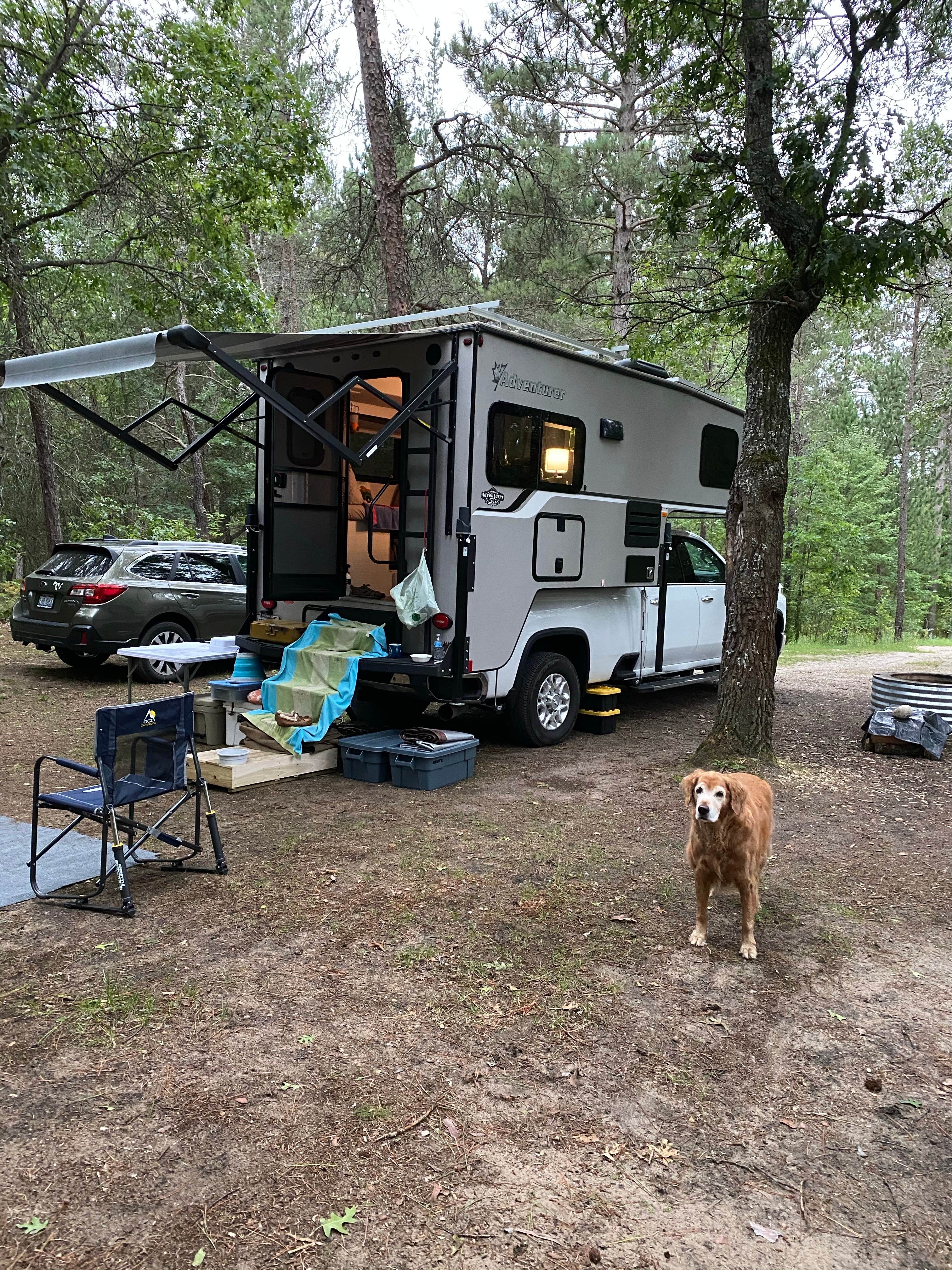 Laurel K.'s photo of rv camping at Canoe Harbor State Forest Campground & Canoe Camp near Higgins Lake, MI