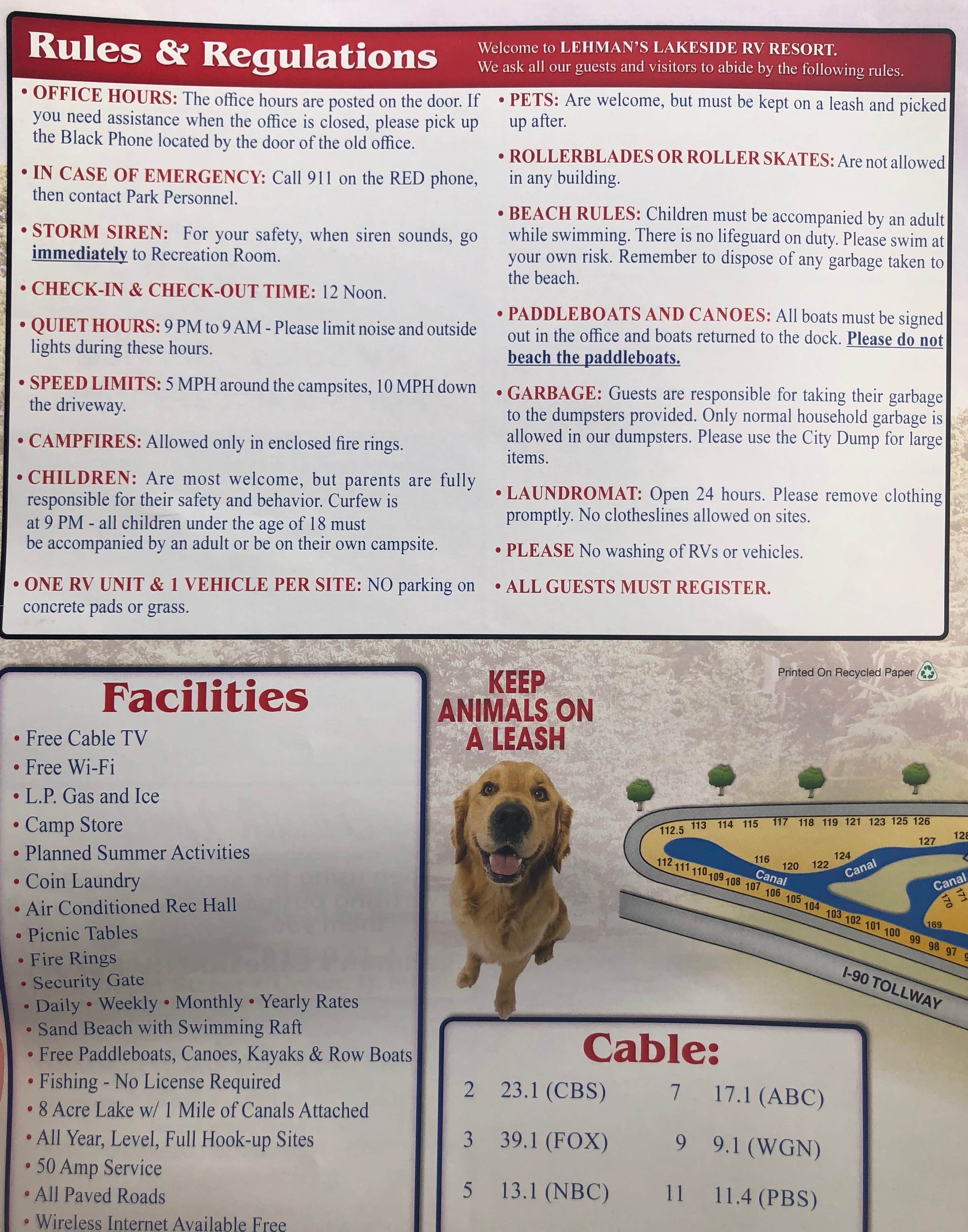 Rose F.'s photo of camping with pets at Lehmans Lakeside RV Resort near Wasco, IL