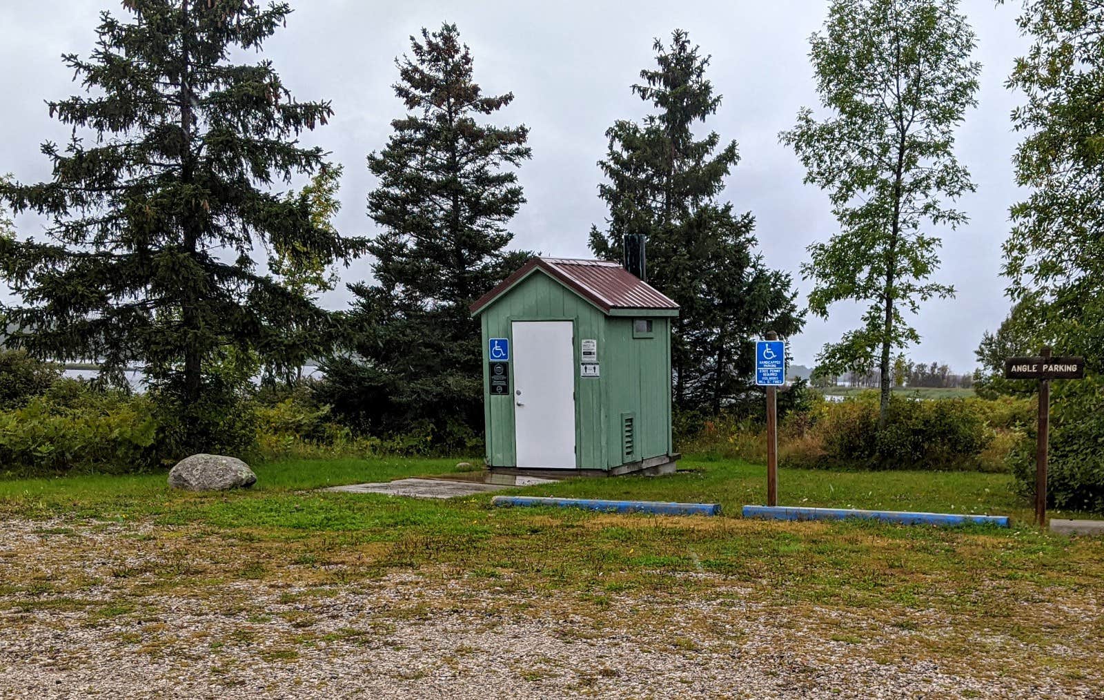 Pit toilet at the boat launch a few hundred yards away.