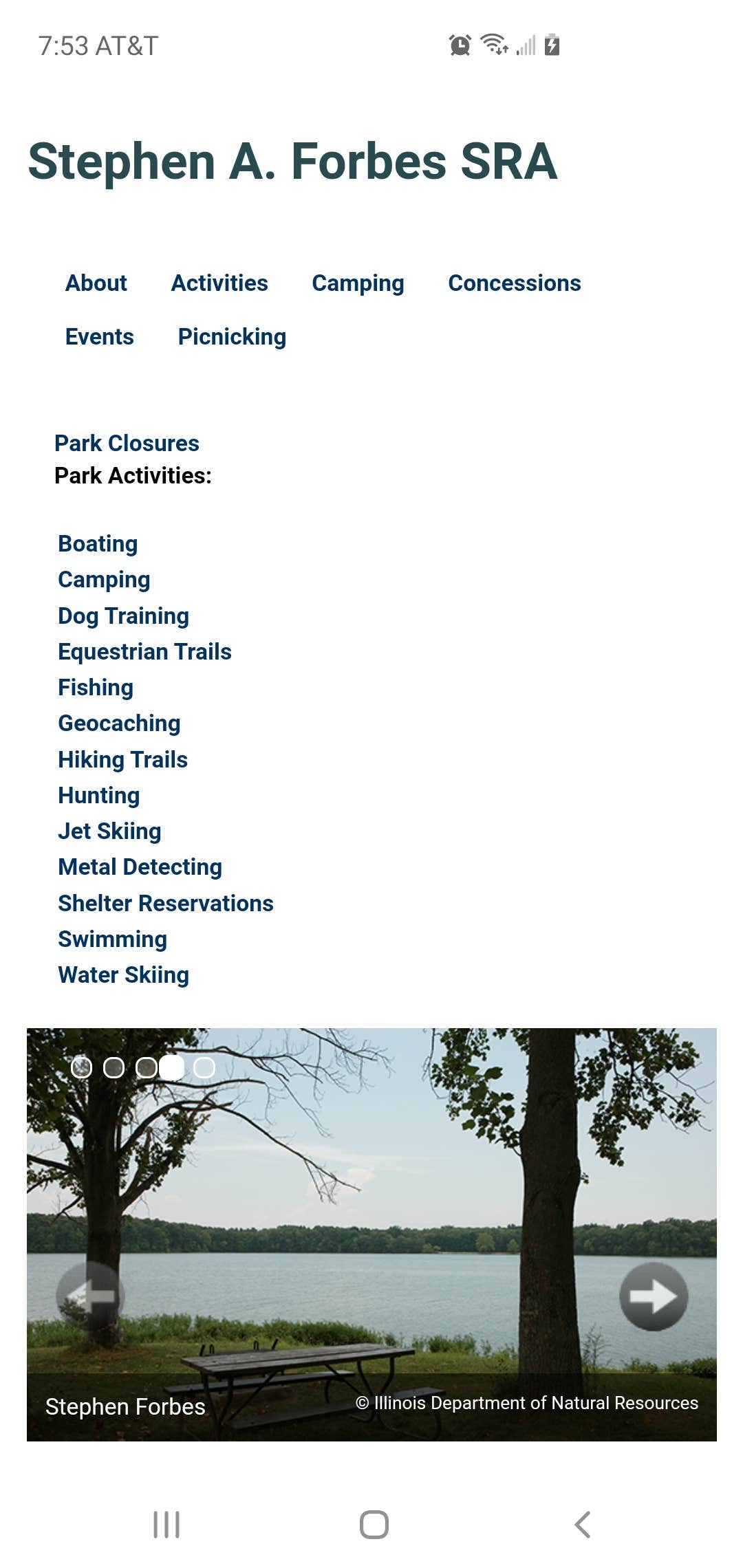 Camper-submitted photo at Stephen A. Forbes State Recreation Area near Johnsonville, IL