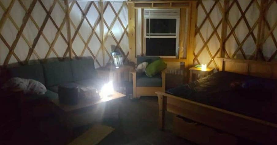 Bridget H.'s photo of glamping accommodations at Fairy Stone State Park Campground near Chatham, VA