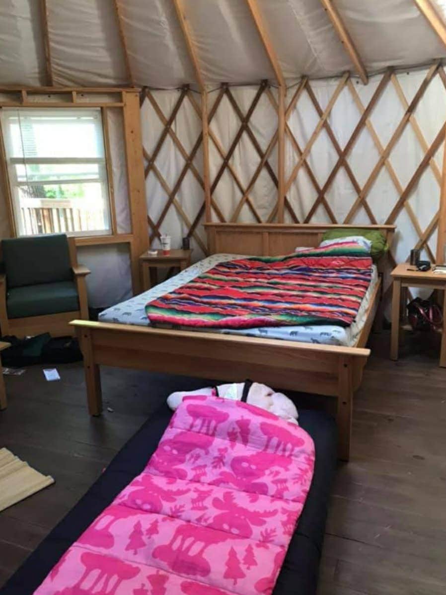 Bridget H.'s photo of glamping accommodations at Fairy Stone State Park Campground near Pembroke, VA