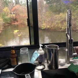 Please excuse my messy kitchen but you can see the view of the wood river is very nice