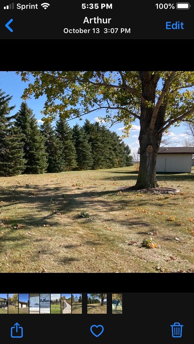 Camper-submitted photo at Arthur Park near West Fargo, ND