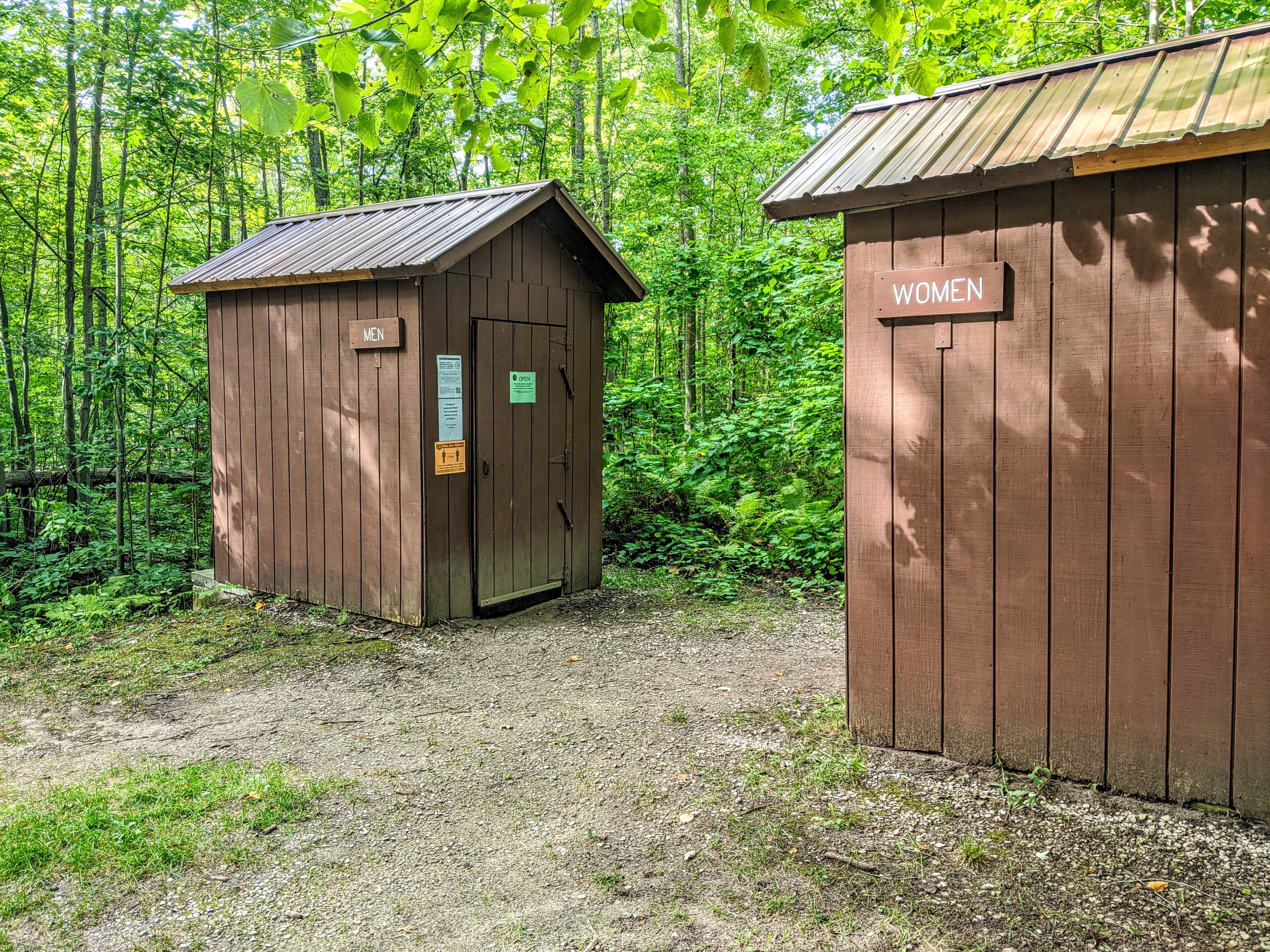 Pit toilets with the typical Michigan patina!