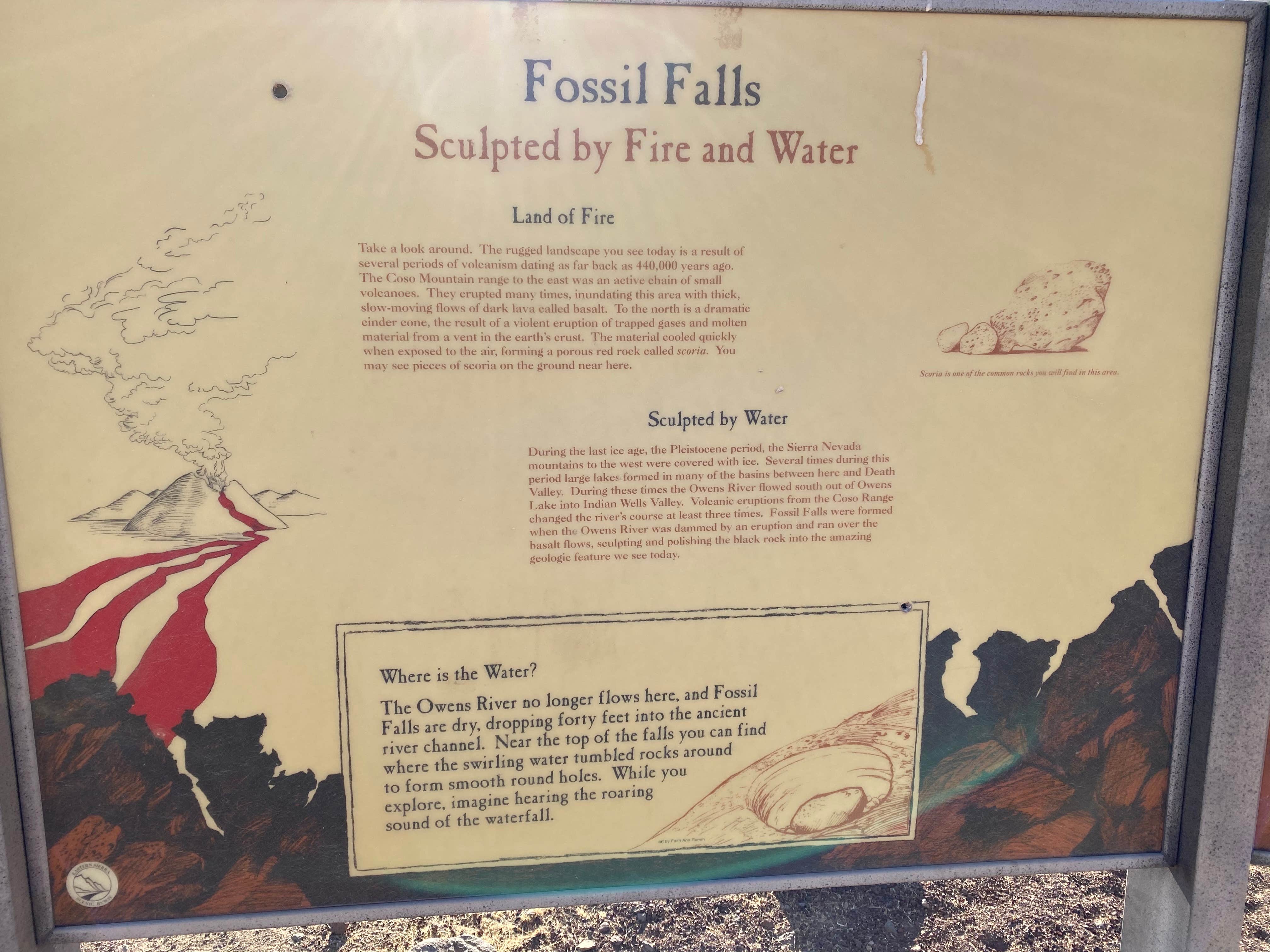 Camper-submitted photo at Fossil Falls dry lake bed near Sequoia National Forest