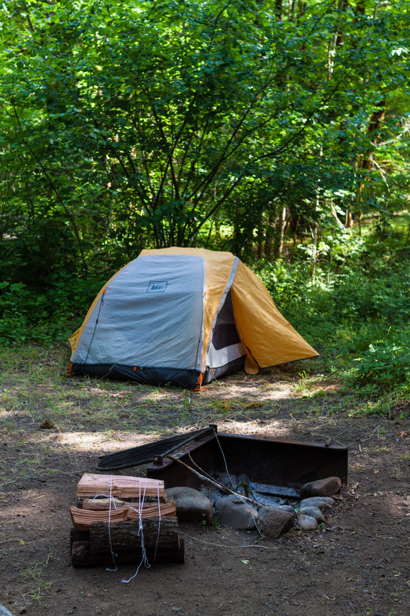 Tent site and fire pit
