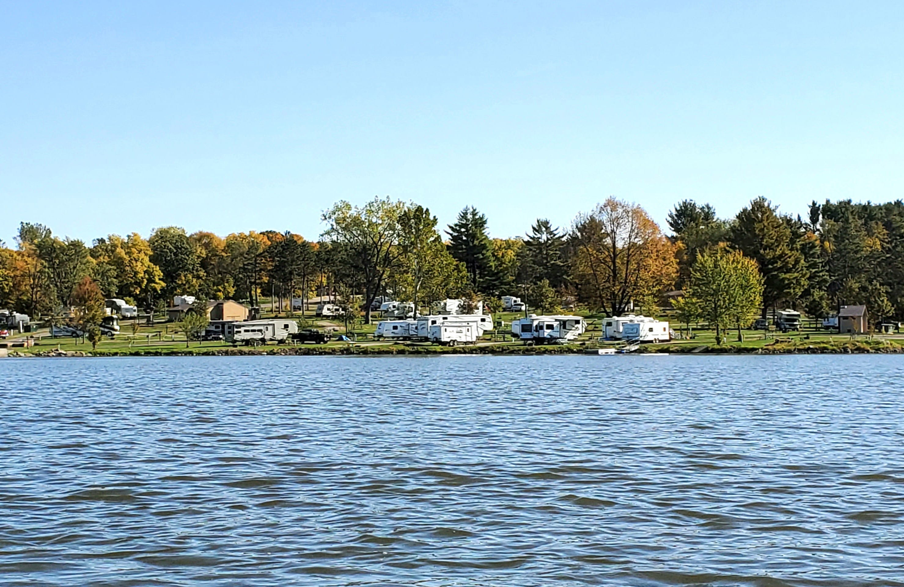 View of the campground from the water