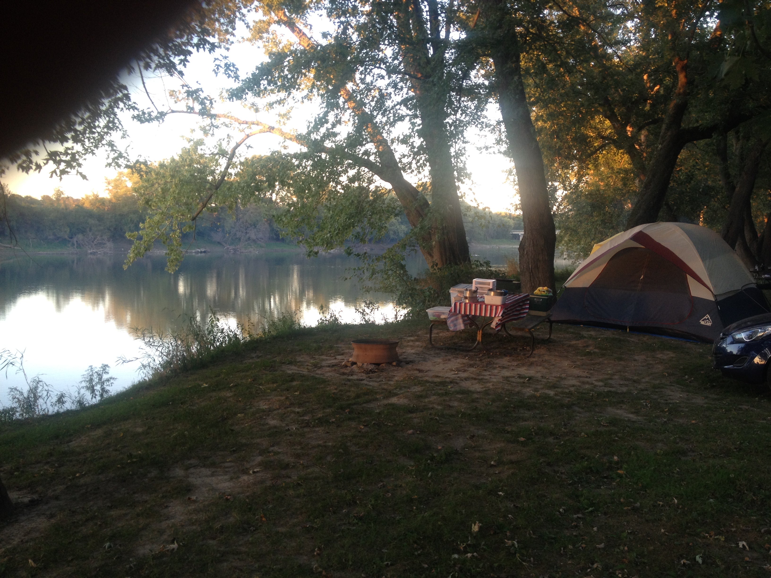Tent site by the Wabash river, 
Wolfe's camp, west Lafayette, IN