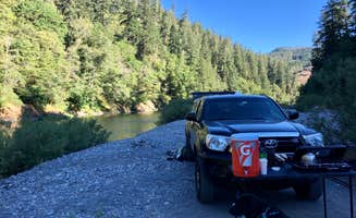 Sara R.'s photo of camping with pets at Miller Bar Campground near Brookings, OR