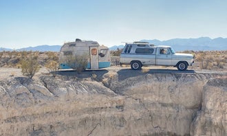 Camping near Retro Camper with Desert Mountain View: Cathedral Canyon Dispersed Camping, Pahrump, Nevada