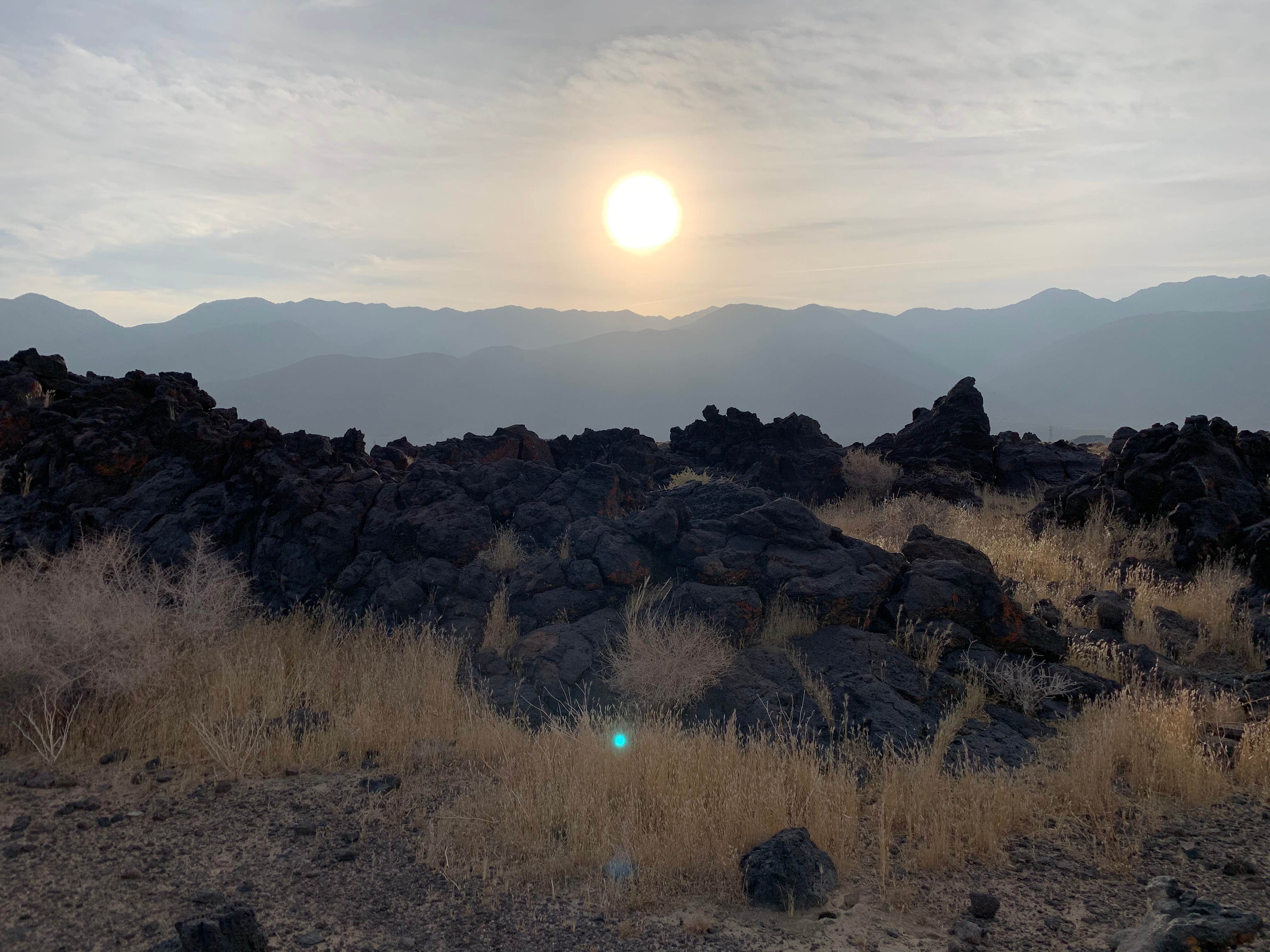 Tommy B.'s photo of a dispersed camping area at Fossil Falls dry lake bed near Lone Pine, CA