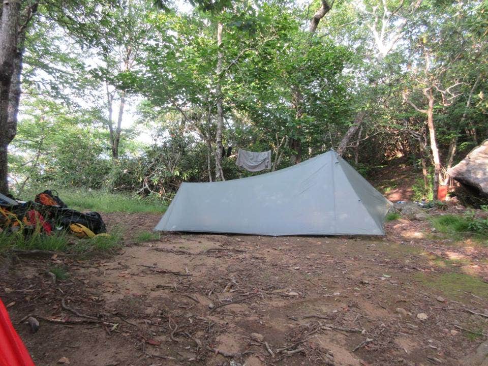 Maria A.'s photo of tent camping at Blood Mountain Shelter on the Appalachian Trail near Murphy, NC