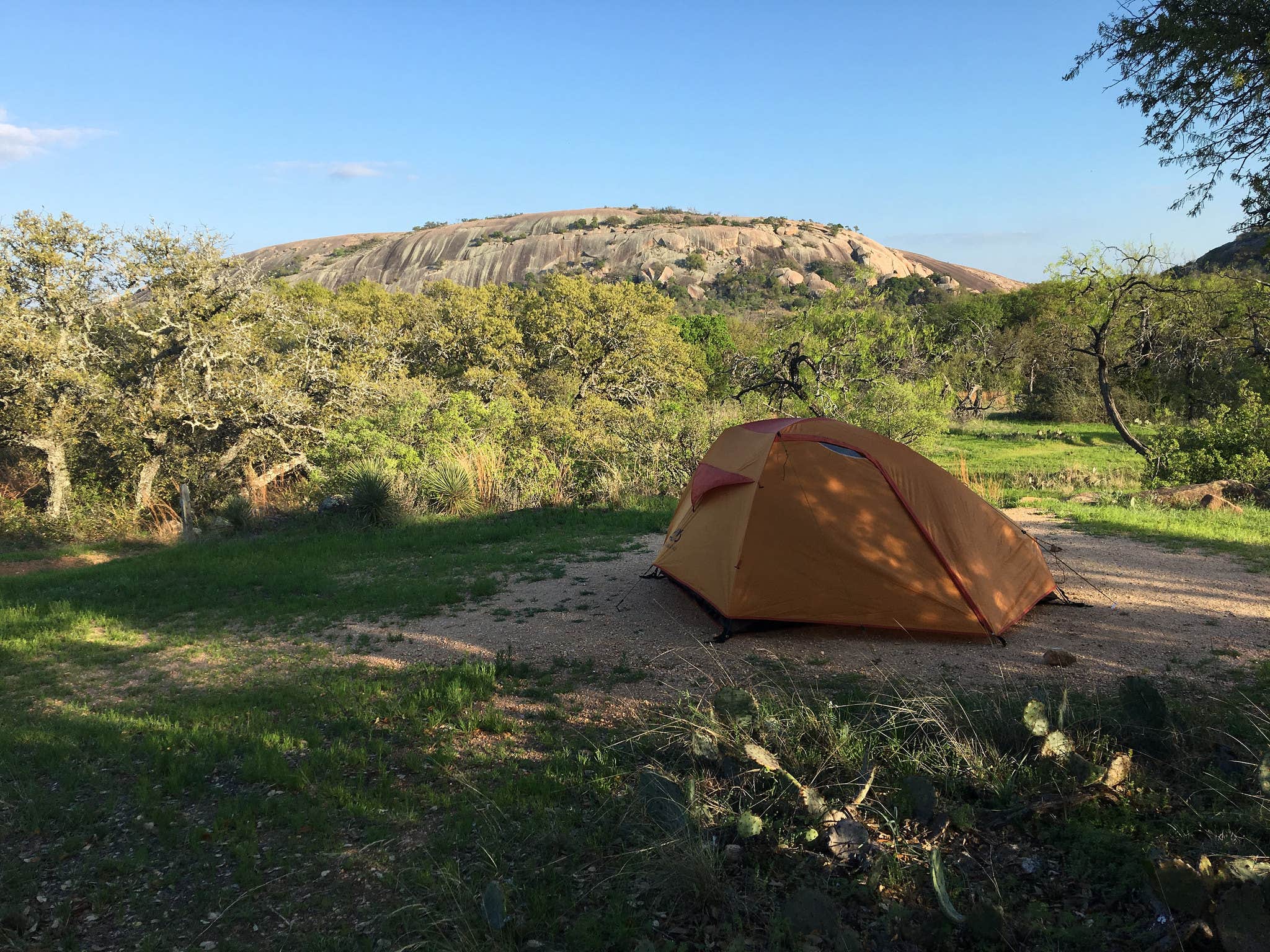 Adam H.'s photo of tent camping at Walnut Springs Area — Enchanted Rock State Natural Area near Fredericksburg, TX