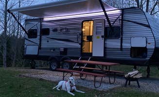 Angie G.'s photo of camping with pets at The Great Outdoors RV Resort near Cashiers, NC