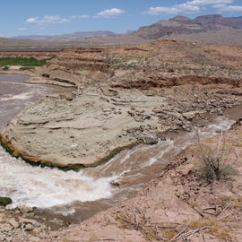 class 6 whitewater rapids, this is about a mile hike on the left-hand side looking at Colorado river, this is where the Colorado meets lake mead.
