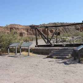 picnic tables and info on the area, no camping is allowed around this area.