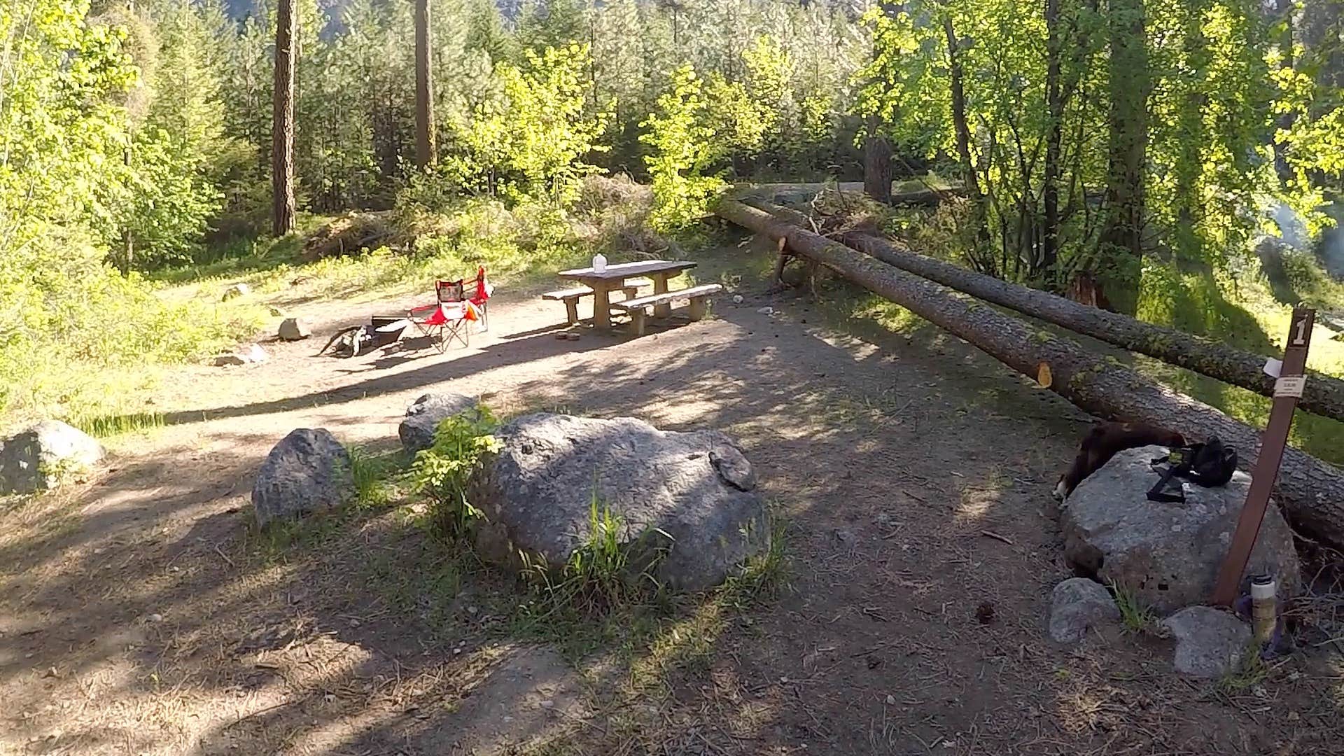 Our giant campsite! There was plenty of space here for a caravan of people. The far meadow had trees that were perfectly spaced for hammocks (but we forgot ours).