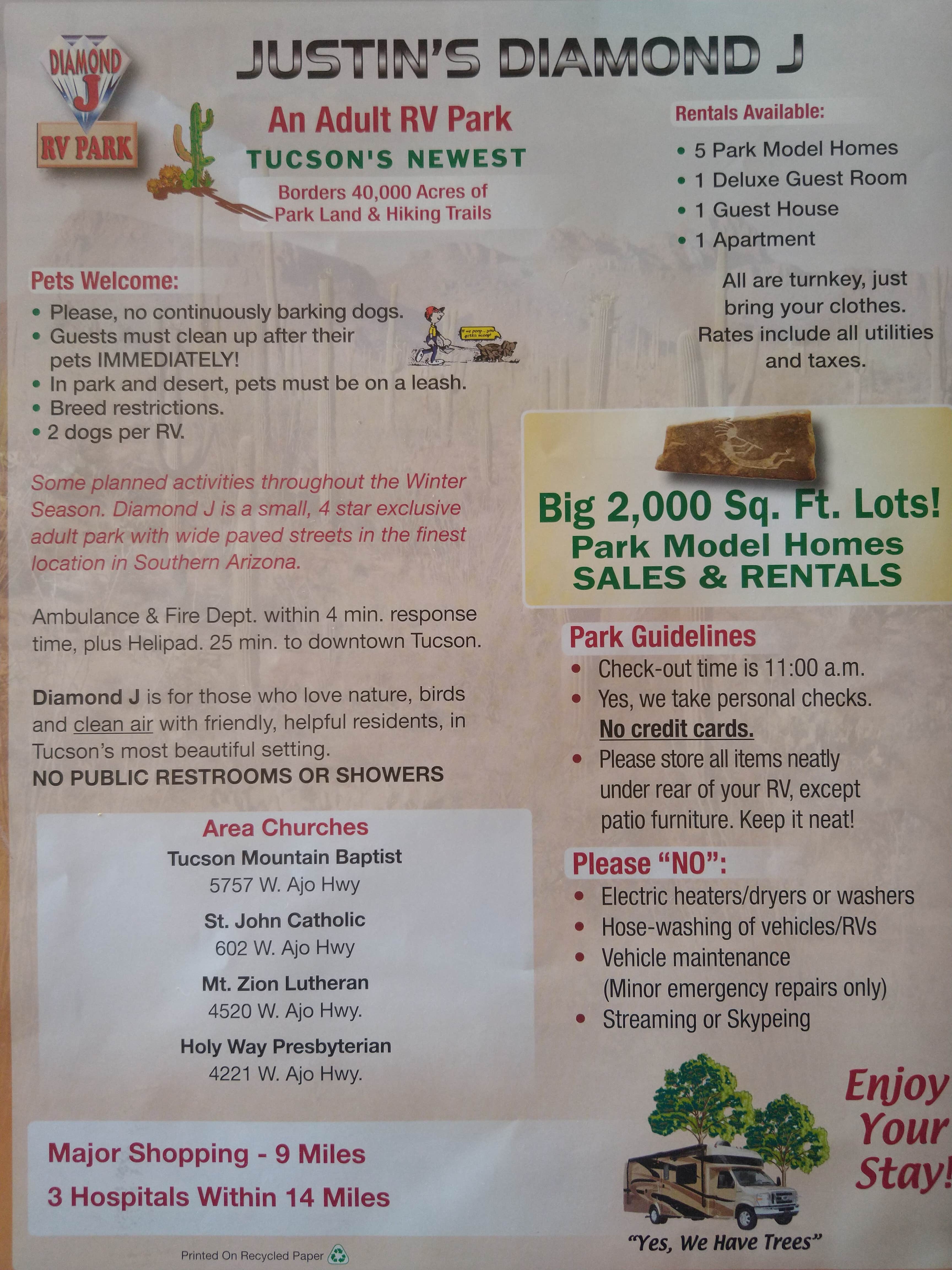 Camper-submitted photo at Justin's Diamond J RV Park near Oro Valley, AZ