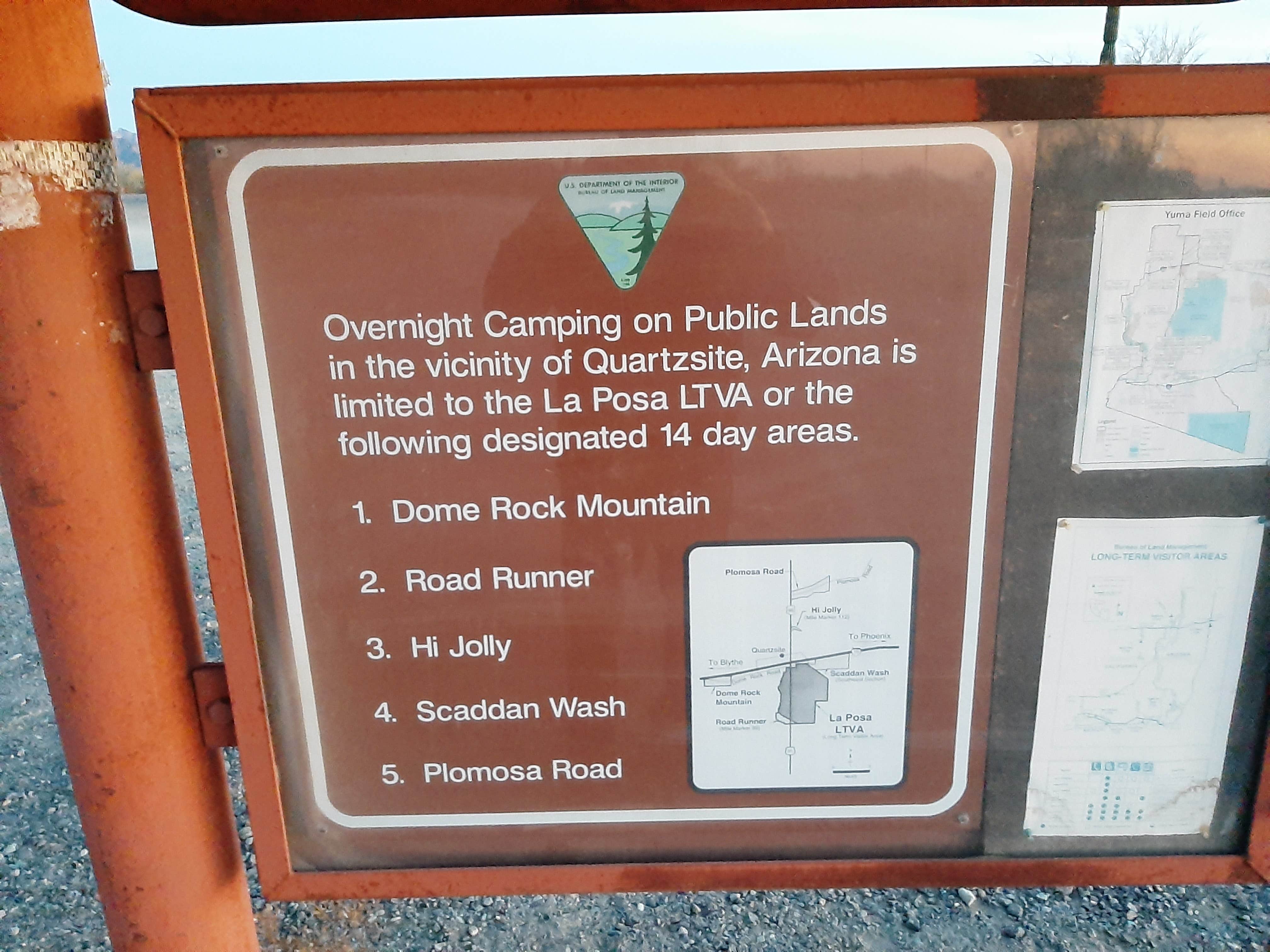 Camping near Mitchell Mine Road: Scaddan Wash BLM Dispersed Camping Area, Quartzsite, Arizona