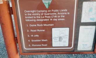 Camping near Scaddan Wash: Scaddan Wash BLM Dispersed Camping Area, Quartzsite, Arizona