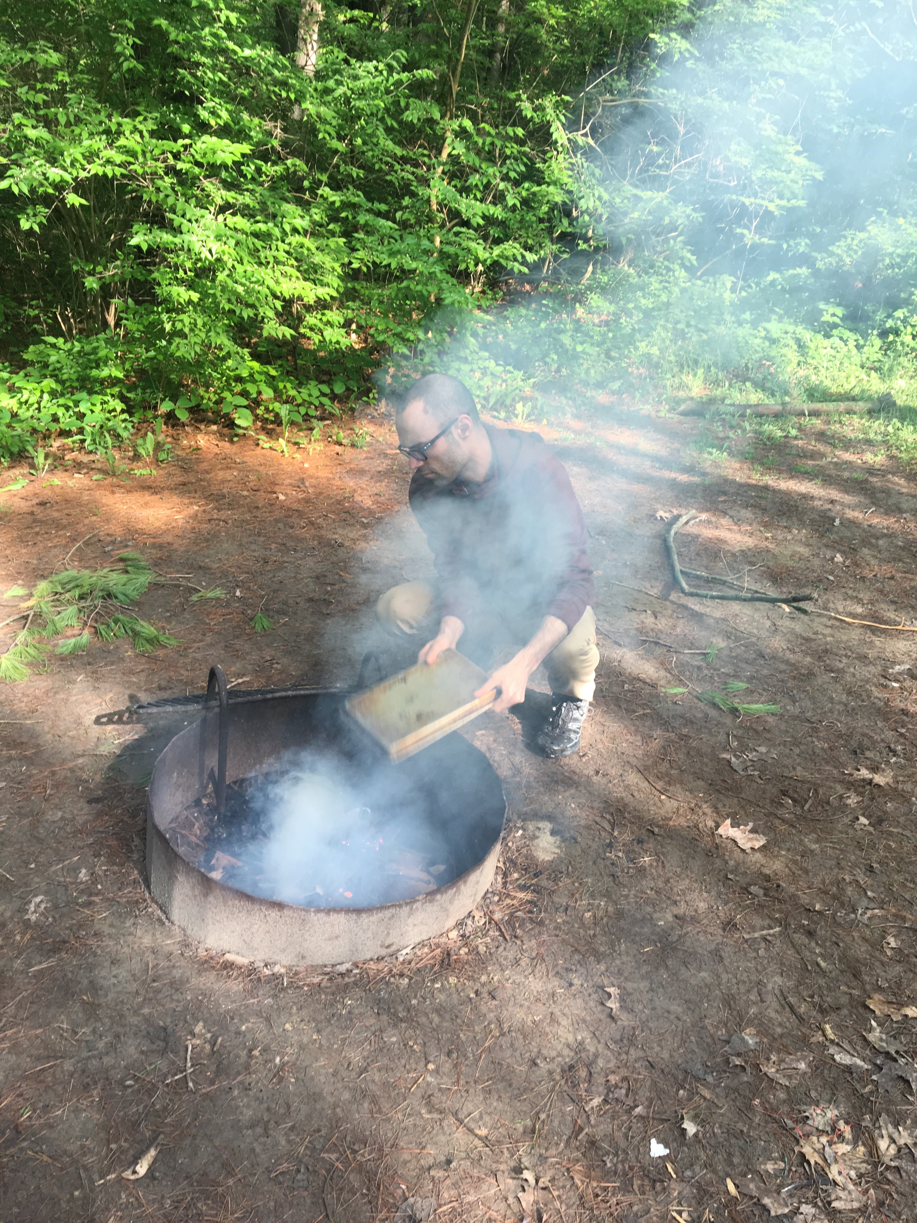 Fire pit at campsite