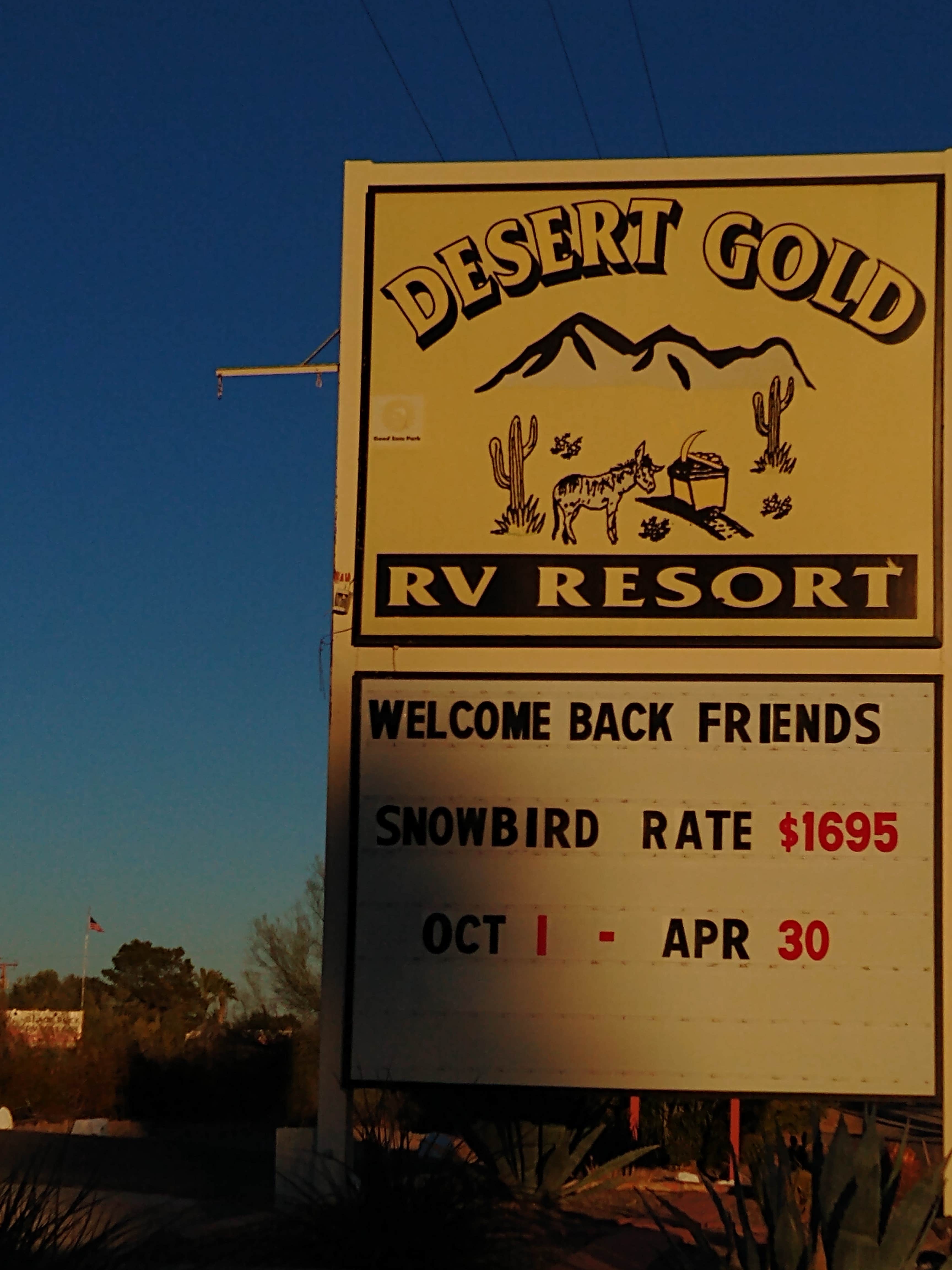 Camper submitted image from Desert Gold RV Resort - 1