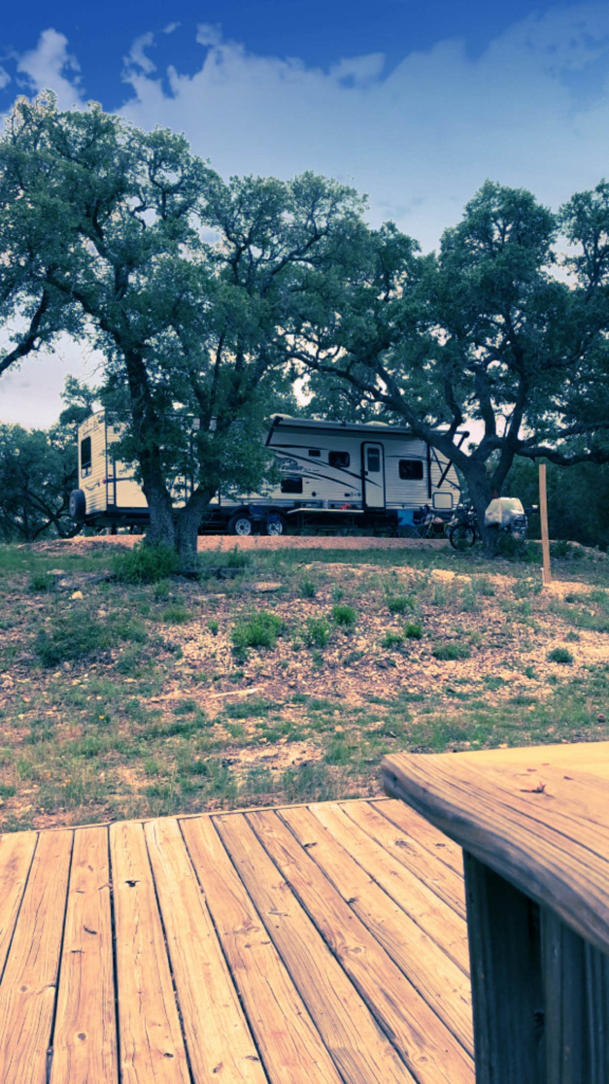 Holly F.'s photo of rv camping at Boulderdash Cabin & RV Park near Bandera, TX