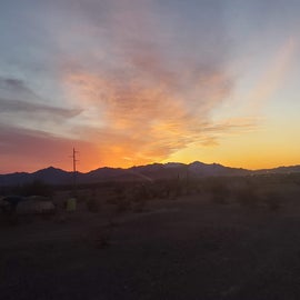 Sunrise over Scaddan Wash, Quartzsite, AZ