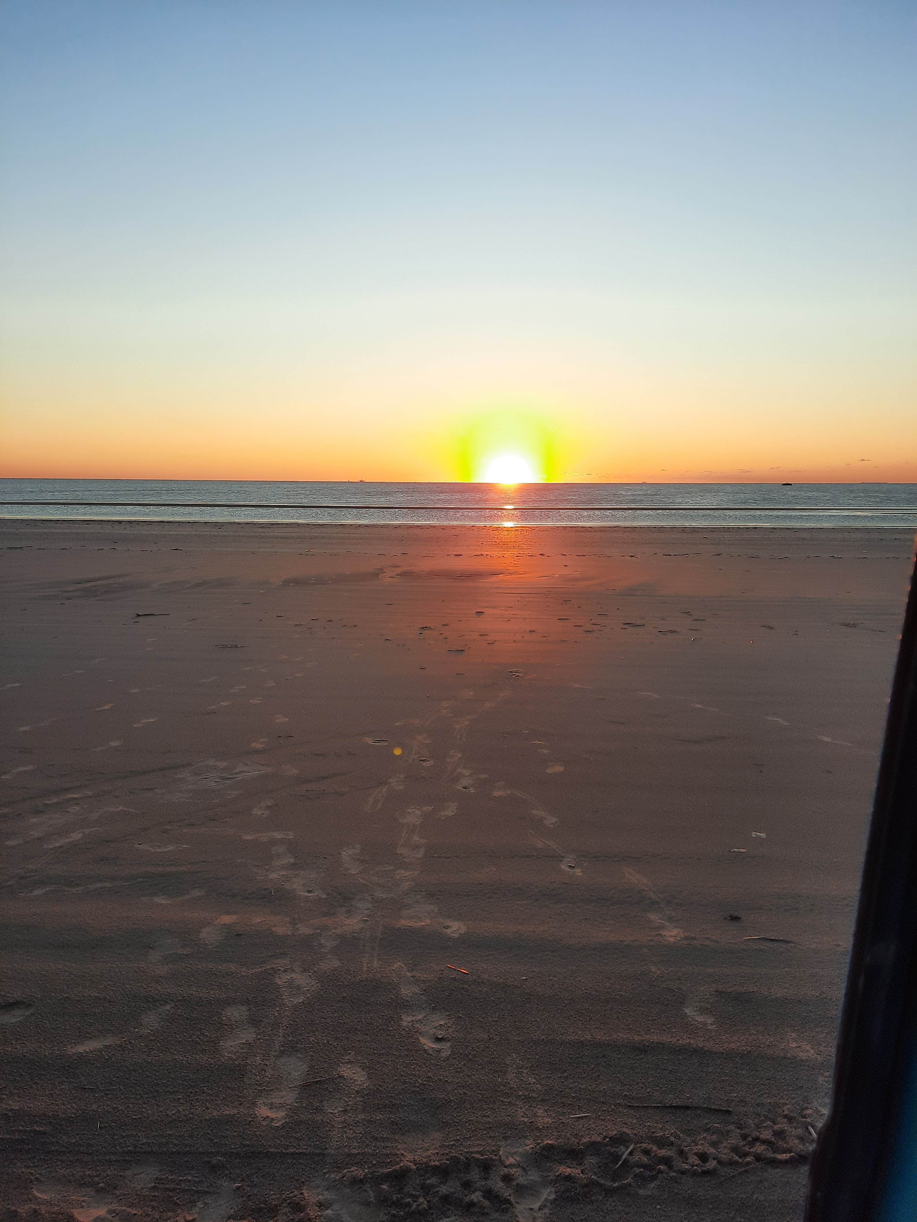 David P.'s photo of a dispersed camping area at Bolivar Flats Dispersed Camping near Wallisville, TX