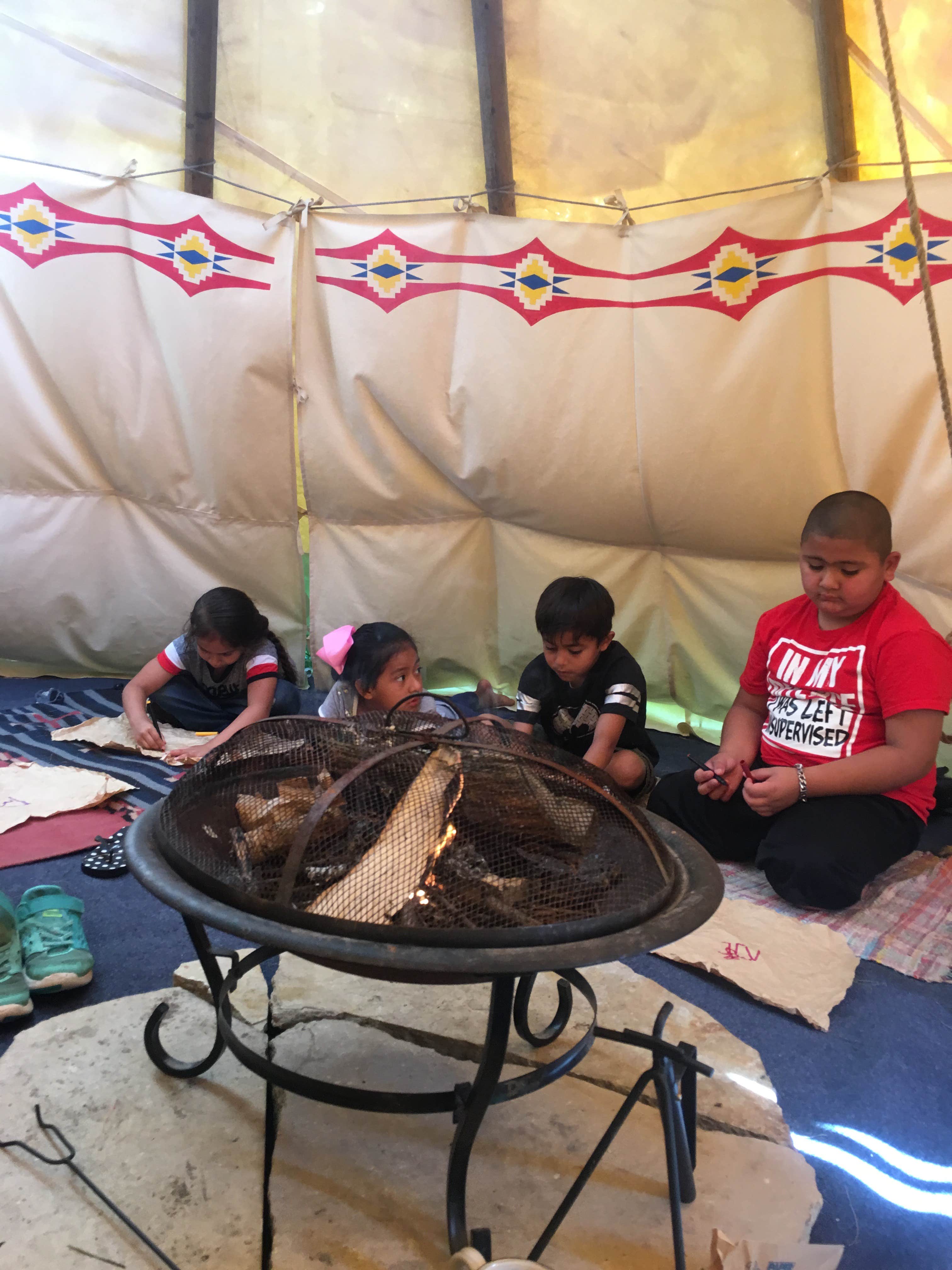 Maria K.'s photo of tent camping at Tipi Camp a Walking Stick Adventures Farm near Gladbrook, IA