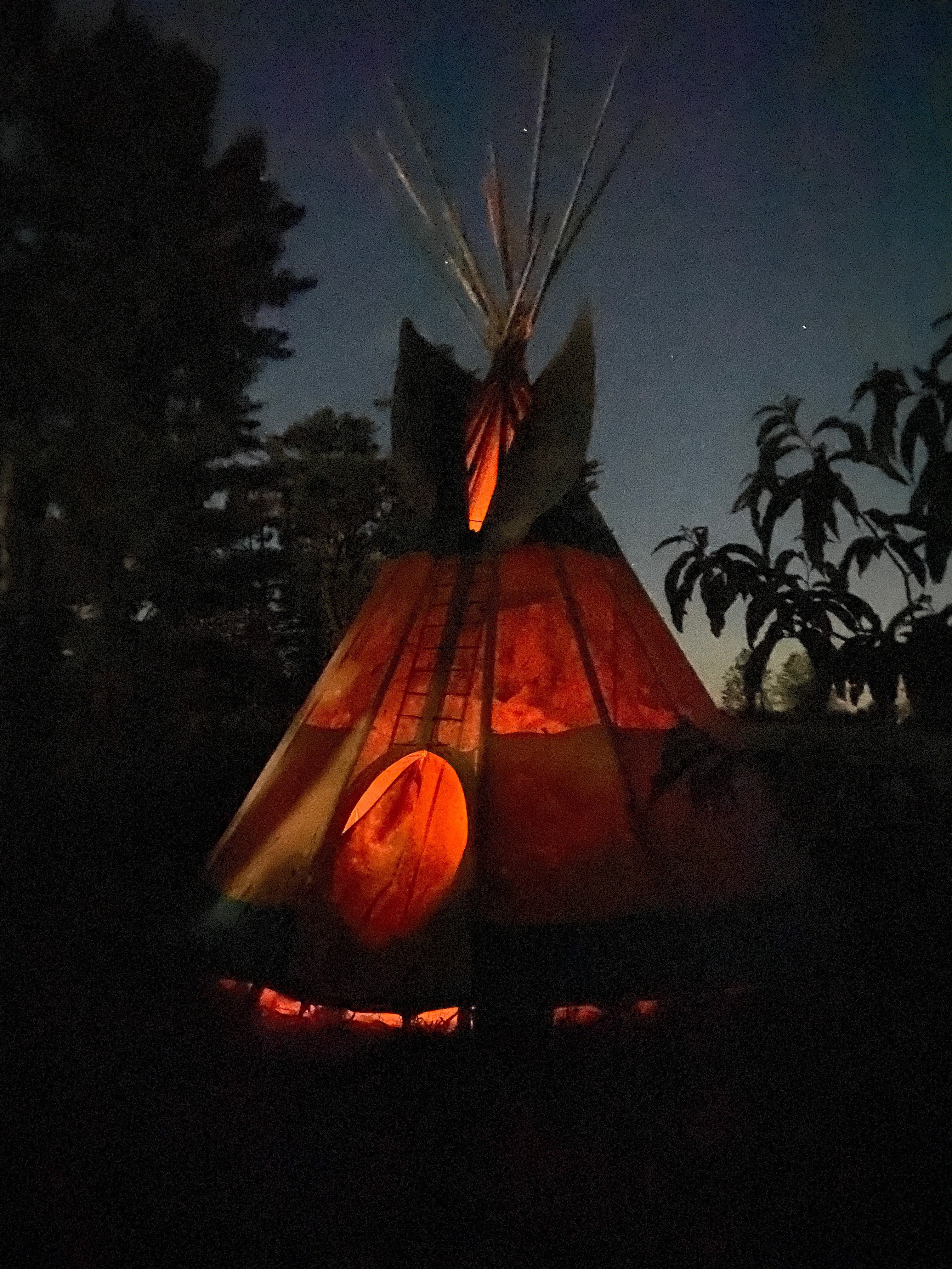 Campers are free to have a fire in the tipi in the fire ring provided.