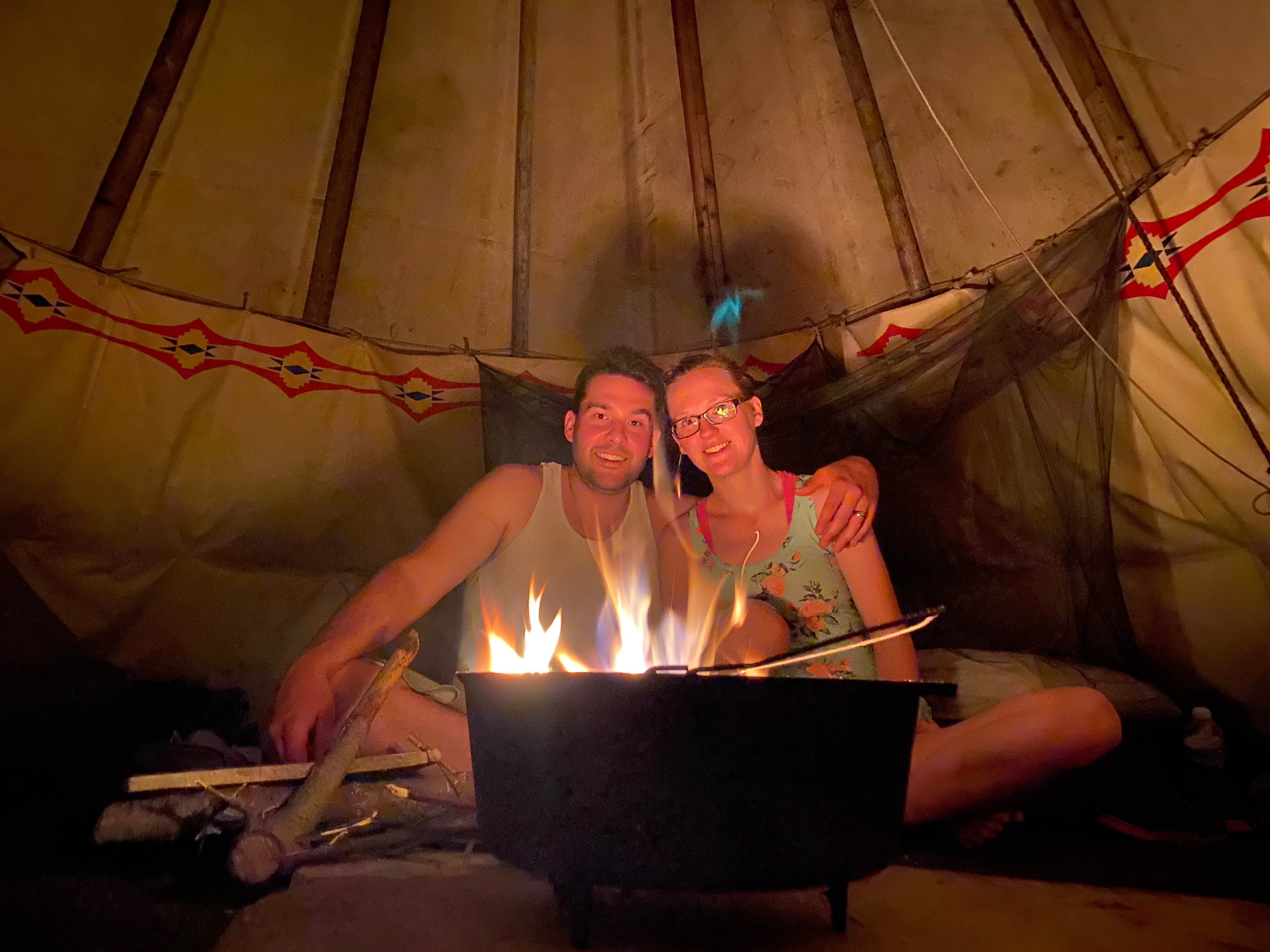 Camper-submitted photo at Tipi Camp a Walking Stick Adventures Farm near Sigourney, IA