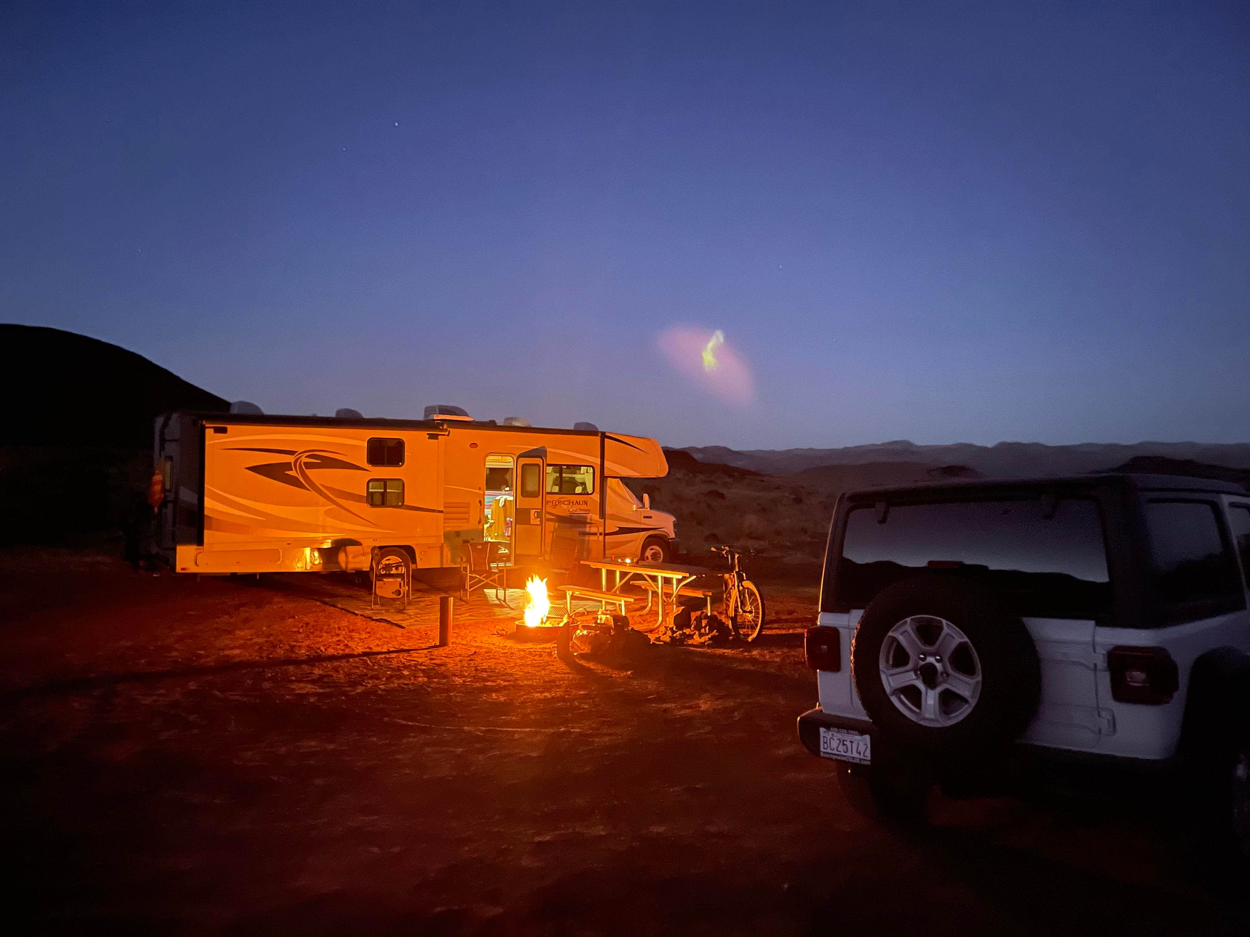 Camper-submitted photo at Fossil Falls dry lake bed near Sequoia National Forest