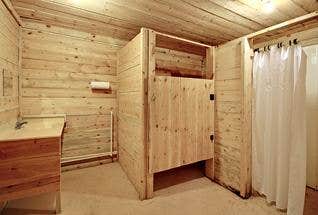 Amy G.'s photo of glamping accommodations at Under The Hemlock Campground and Cabins near Flowery Branch, GA