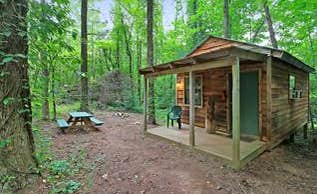 Amy G.'s photo of a cabin at Under The Hemlock Campground and Cabins near Cherry Log, GA