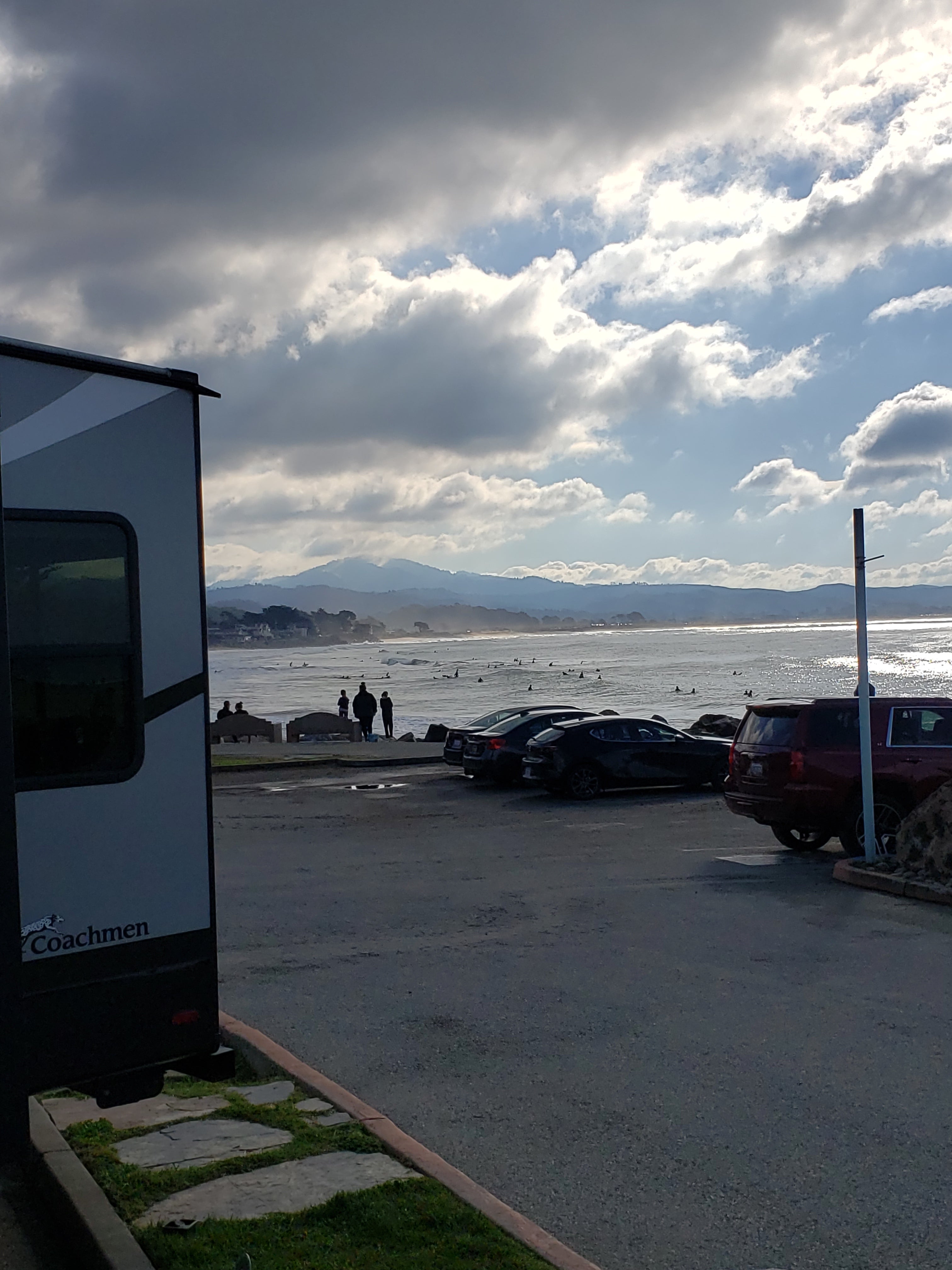 View of the mountain ranges from Pillar Point RV Park