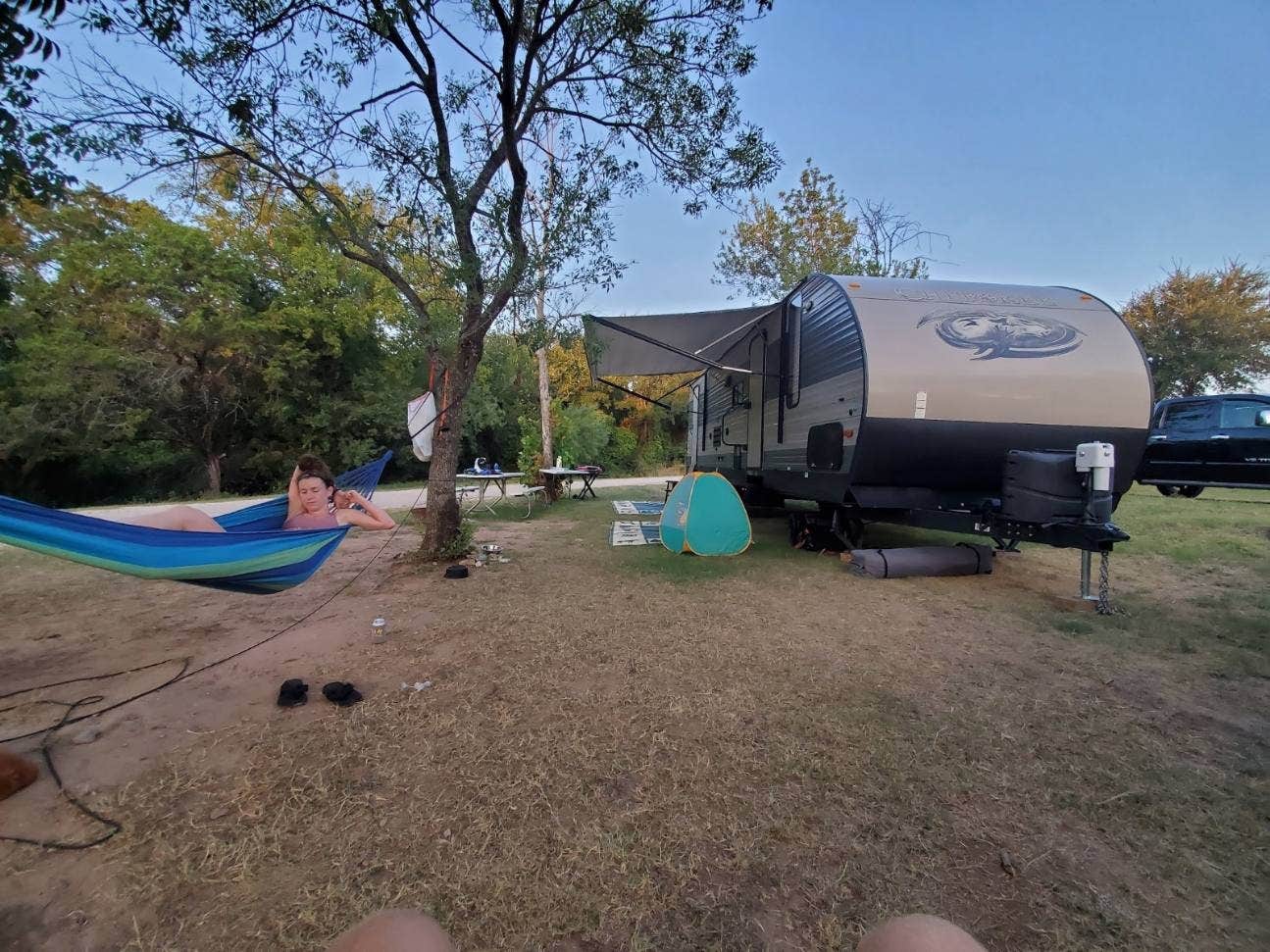 Chris K.'s photo of rv camping at Barefoot Fishing Camp & RV Park near Lampasas, TX