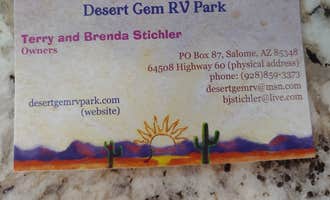 Camping near Centennial Park: Desert Gem RV, Salome, Arizona