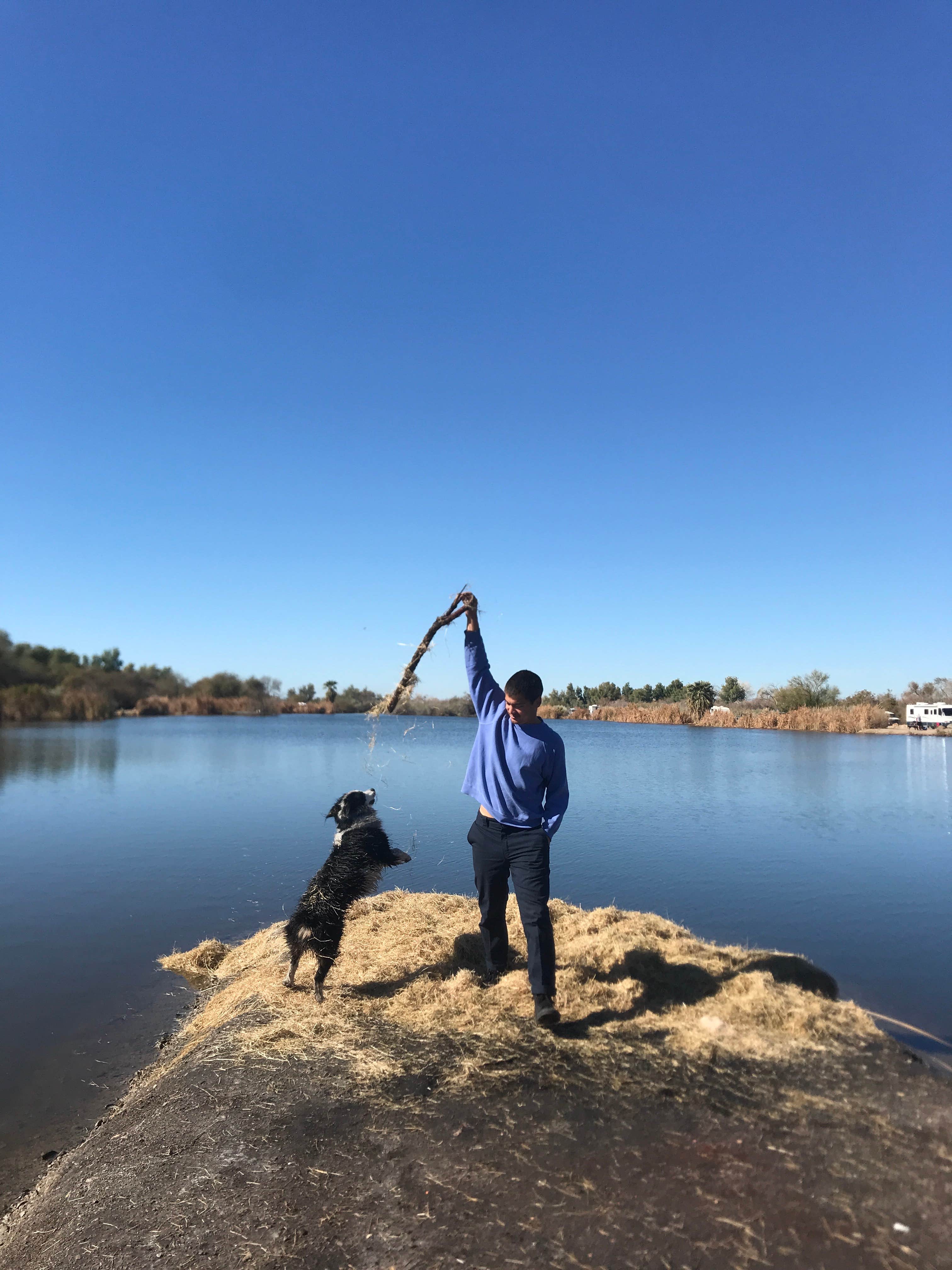 Emma J.'s photo of camping with pets at Fortuna Pond - CLOSED near Winterhaven, CA