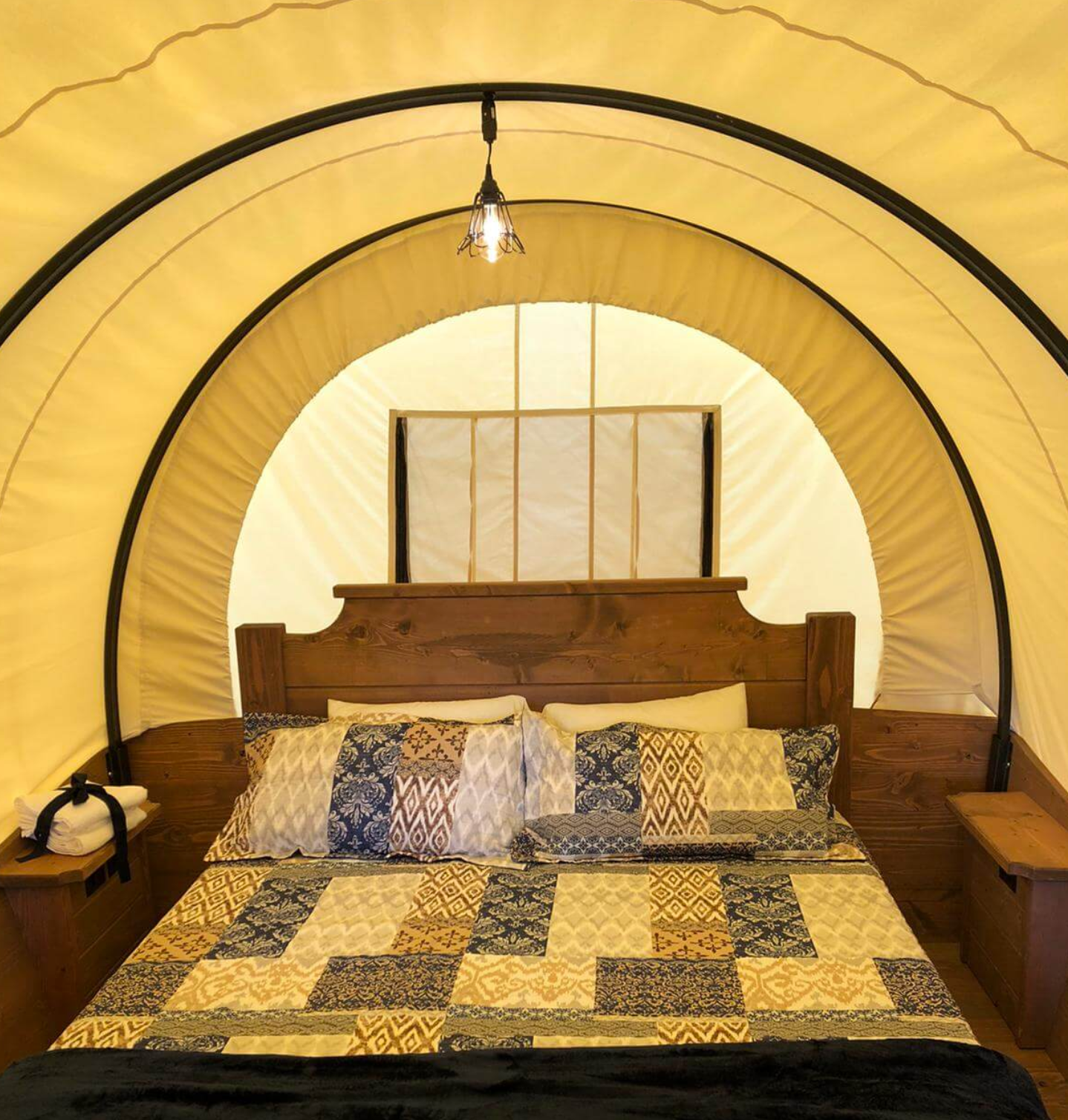 Amy G.'s photo of glamping accommodations at Hilltop Resorts and Campgrounds near Dillon Lake