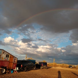 Rainbow over our campsite.