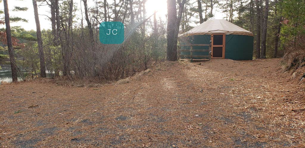 Jean C.'s photo of glamping accommodations at Barretts Pond Campground — Myles Standish State Forest near Brewster, MA